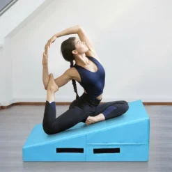 Costway Incline Gymnastics Mat Wedge Ramp Gym Fitness Skill Shape Tumbling Mat W/Handles -Costway GUEST 62cc7564 1978 4ce4 b229 725d99aaabde