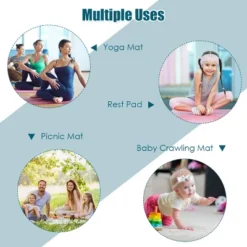 Large Yoga Mat 6' X 4' X 8 Mm Thick Workout Mats For Home Gym Flooring Blue -Costway GUEST 62cffcf9 4f05 412a 9d87 e922ce6ab5f7