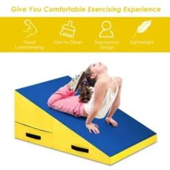 Incline Gymnastics Mat Cheese Wedge Tumbling Mat W/Zipper Handle Home Training -Costway GUEST 64b56912 5951 43c7 9bec c7e6523a356a