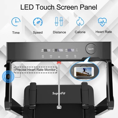 Superfit 4.0HP Foldable Electric Treadmill Jogging Machine W/Bluetooth Black 3 Superfit 4.0HP Foldable Electric Treadmill Jogging Machine W/Bluetooth Black