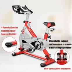 Costway Indoor Stationary Exercise Cycle Bike Bicycle Workout W/ Large Holder Red -Costway GUEST 6ae52a70 fadb 4d02 a2e2 1e839fab1ade