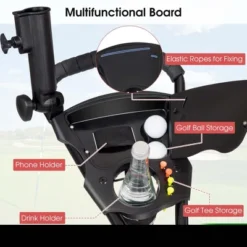 Costway Foldable 3 Wheel Steel Golf Pull Push Cart Trolley Club W/ Umbrella Holder -Costway GUEST 6c740b5a 0e13 429f 8b5c 8844da19f15f