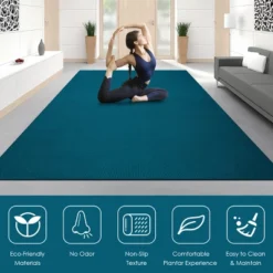 Large Yoga Mat 6' X 4' X 8 Mm Thick Workout Mats For Home Gym Flooring Blue -Costway GUEST 6d061fad c942 43cc aa1f 302829773536