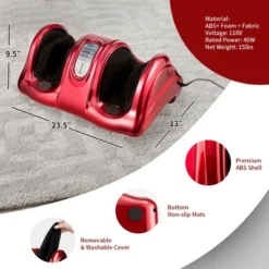 Costway Shiatsu Foot Massager Kneading And Rolling Leg Ankle Red