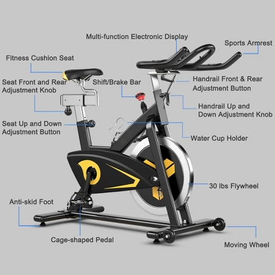 Costway Magnetic Exercise Bike Stationary Belt Drive Indoor Cycling Bike Gym Home Cardio 8 Costway Magnetic Exercise Bike Stationary Belt Drive Indoor Cycling Bike Gym Home Cardio - Image 6