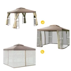 Costway Outdoor 10'x10' Gazebo Canopy Shelter Awning Tent Patio Screw-free Structure Garden -Costway GUEST 70e7f39e 55a6 4c97 a131 0301503ec4b2