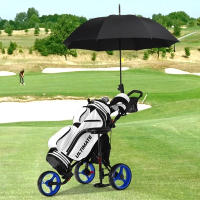 Costway Folding 3 Wheels Golf Push Cart W/Seat Scoreboard Adjustable Handle RedBlueGreyGreen 5 Costway Folding 3 Wheels Golf Push Cart W/Seat Scoreboard Adjustable Handle RedBlueGreyGreen - Image 3