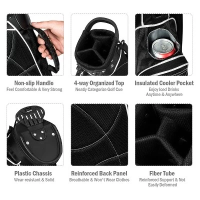 Costway Blue Golf Stand Cart Bag Club With Carry Organizer Pockets 10 Costway Blue Golf Stand Cart Bag Club With Carry Organizer Pockets - Image 8