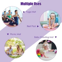 Large Yoga Mat 6' X 4' X 8 Mm Thick Workout Mats For Home Gym Flooring Purple -Costway GUEST 73486dd7 36e4 449f b10a 097e908e78c5
