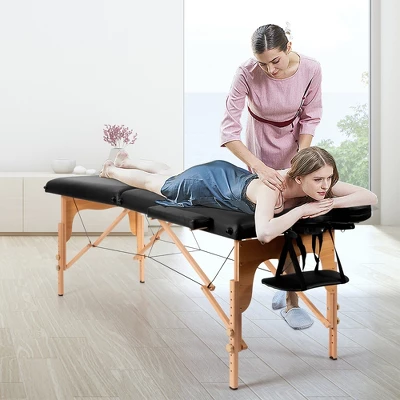 Costway 84''L Portable Massage Table Adjustable Facial Spa Bed Tattoo W/ Carry Case Black 3 Costway 84''L Portable Massage Table Adjustable Facial Spa Bed Tattoo W/ Carry Case Black