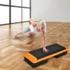 Costway Fitness Aerobic Step 43'' Cardio Adjust 4'' - 6'' - 8'' Exercise Stepper W/Risers