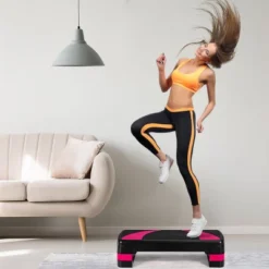 Costway 31'' Aerobic Ex Ercise Stepper Cardio Trainer 3 In 1 Adjustable Height 4'' - 6'' - 8''