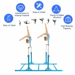 Costway Kids Double Horizontal Bars Gym Home Adjustable -Costway GUEST 7557b21a 720f 4eff 8f88 b468cbfbaf7a