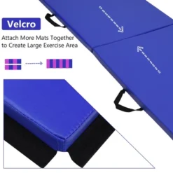 Costway 6'x2' Yoga Mat Folding Exercise Aerobics Stretch Gymnastic W/Handle Blue -Costway GUEST 760455f4 0a82 4bdb 8e69 593822fd7e8c