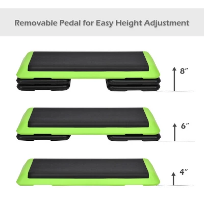 Costway Fitness Aerobic Step 43'' Cardio Adjust 4'' - 6'' - 8'' Exercise Stepper W/Risers Green 11 Costway Fitness Aerobic Step 43'' Cardio Adjust 4'' - 6'' - 8'' Exercise Stepper W/Risers Green - Image 9