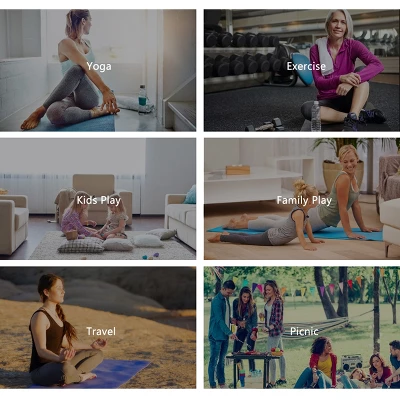 Costway 6''x 2''Gymnastics Yoga Mat Thick Two Folding Panel Gym Purple 7 Costway 6''x 2''Gymnastics Yoga Mat Thick Two Folding Panel Gym Purple - Image 5