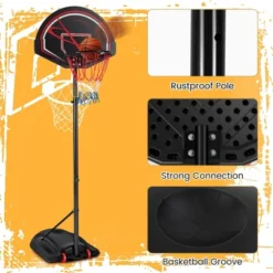 Costway 5.6-7.5FT Height Adjustable Basketball Hoop System Stand W/Wheels Adults & Youth 15 Costway 5.6-7.5FT Height Adjustable Basketball Hoop System Stand W/Wheels Adults & Youth -Costway GUEST 78d3a845 728d 4a65 b228 254085d9c5a5