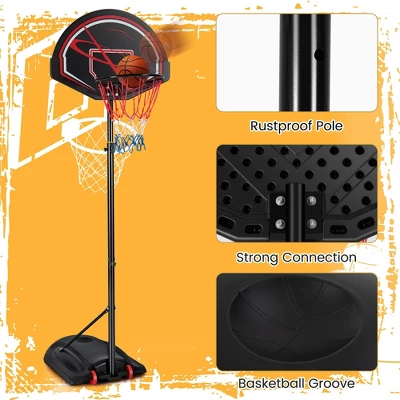 Costway 5.6-7.5FT Height Adjustable Basketball Hoop System Stand W/Wheels Adults & Youth 7 Costway 5.6-7.5FT Height Adjustable Basketball Hoop System Stand W/Wheels Adults & Youth - Image 5
