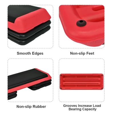 Costway Fitness Aerobic Step 43'' Cardio Adjust 4'' - 6'' - 8'' Exercise Stepper W/Risers Red 9 Costway Fitness Aerobic Step 43'' Cardio Adjust 4'' - 6'' - 8'' Exercise Stepper W/Risers Red - Image 7