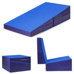 Costway Incline Gymnastics Exercise Mat Folding Wedge Ramp Fitness Mat Tumbling Blue -Costway GUEST 7abc358b fc1e 4b30 af83 62c952347db9