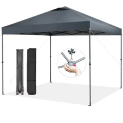Costway Patio 10x10ft Outdoor Instant Pop-up Canopy Folding Tent Sun Shelter UV50+ Gray/Blue/White -Costway GUEST 7e5b015b 1f43 4df5 b338 4883a3e20c4f