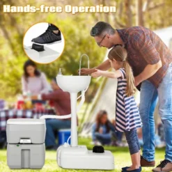 Costway Outdoor Wash Sink And Potable Toilet Set 4.5 Gallon Sink & 5.3 Gallon Toilet -Costway GUEST 7f3ea7b3 5e06 4fb5 9731 de6c31c96495