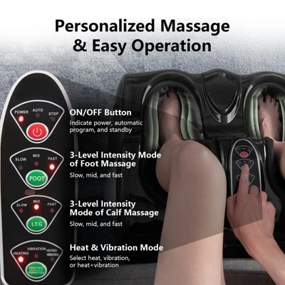 Costway Foot & Calf Massager With Heat Vibration Deep Kneading Shiatsu Foot Massage Machine 9 Costway Foot & Calf Massager With Heat Vibration Deep Kneading Shiatsu Foot Massage Machine - Image 7