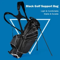 Costway Golf Stand Cart Bag Club W/6 Way Divider Carry Organizer Pockets Storage Black -Costway GUEST 80031eda 7be3 4f96 bbd0 474ff376cab3