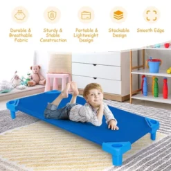 Costway Pack Of 6 Kids Stackable Naptime Cot 52'' L X 23'' W Daycare Rest Mat -Costway GUEST 81077db0 5634 417d 94c8 9b6dfbf207e3