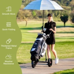 Costway Foldable 3 Wheel Golf Pull Push Cart Trolley Scorecard Drink Holder Mesh Bag -Costway GUEST 83105098 77b3 4a33 a84e aa5f6280d2cf