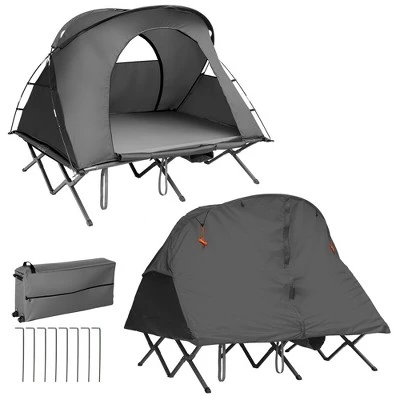 Costway 2-Person Outdoor Camping Tent Cot Elevated Compact Tent Set W/ External Cover 12 Costway 2-Person Outdoor Camping Tent Cot Elevated Compact Tent Set W/ External Cover - Image 10