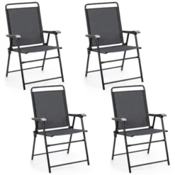 Costway 4PCS Outdoor Patio Folding Chair W/Armrest Portable Camping Lawn Garden -Costway GUEST 86ab6a27 3e13 4668 ae4f 12caf8967c24