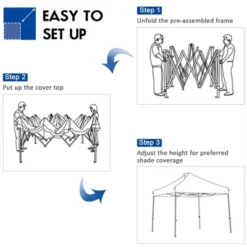 Costway 10' X 10' Portable Pop Up Canopy Event Party Tent Adjustable W/Roller Bag White/Blue/Grey 21 Costway 10' X 10' Portable Pop Up Canopy Event Party Tent Adjustable W/Roller Bag White/Blue/Grey -Costway GUEST 86cc94b8 93de 42a0 a36a 772e84d8936f