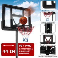 Costway 4.25-10FT Portable Adjustable Basketball Hoop System With 44'' Backboard 2 Nets 16 Costway 4.25-10FT Portable Adjustable Basketball Hoop System With 44'' Backboard 2 Nets -Costway GUEST 8704fb05 0d7b 4b86 bb44 55cd4f7657bc