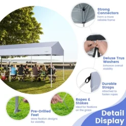 Costway 10x20ft Pop-Up Canopy Party Tent Sidewalls Portable Garage Car Shelter Wheeled -Costway GUEST 8729078a 359f 407c a2ba c648bae7c72c