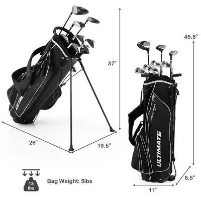 Men's Complete Golf Clubs Package Set 10 Pieces Includes Alloy Driver BlackBlueGrey 4 Men's Complete Golf Clubs Package Set 10 Pieces Includes Alloy Driver BlackBlueGrey - Image 2