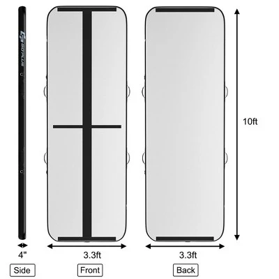 Costway 10FT Air Track Inflatable Gymnastics Tumbling Mat W/ Pump PinkBlackGreenNavy 11 Costway 10FT Air Track Inflatable Gymnastics Tumbling Mat W/ Pump PinkBlackGreenNavy - Image 9