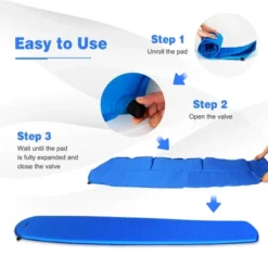Costway Inflatable Sleeping Pad, Self Inflating Camping Mattress W/Carrying Bag GreenBlue -Costway GUEST 89604159 8a10 41b4 bb7d fff5ad694e69