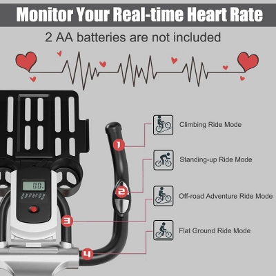 Costway Indoor Stationary Exercise Cycle Bike Bicycle Workout W/ Large Holder Black 4 Costway Indoor Stationary Exercise Cycle Bike Bicycle Workout W/ Large Holder Black - Image 2