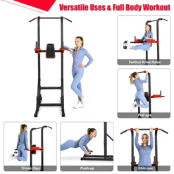 Costway Multi-function Power Tower Pull Up Bar Dip Stand Home Gym Full-body Workout -Costway GUEST 8bd10d16 46ca 4885 ada8 a484a7dfd9b6