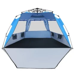 Costway 3-4 Person Easy Pop Up Beach Tent UPF 50Plus Portable Sun Shelter Orange/Blue -Costway GUEST 8c8ff3f3 32f0 4851 9af9 c5c75b244632