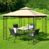 Costway 10' X 10' Patio Canopy Gazebo Outdoor 2-Tier Steel Tent Heavy-Duty L-Shaped -Costway GUEST 8db09a2e 6260 4564 9ecf cada31ff4c4c