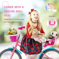 Honeyjoy 18 Inches Kids Bicycle W/Training Wheels & Basket For Boys & Girls Age 5-9 Years -Costway GUEST 8fb5834b 9253 423d b93c 58bcd5086bb0