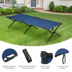 Costway Folding Camping Cot & Bed Heavy-Duty For Adults Kids W/ Carrying Bag 300LBS Blue -Costway GUEST 913b782f f95f 4f74 8f87 b84dda05ebf3