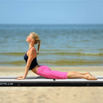 Costway 13FT Air Track Inflatable Gymnastics Tumbling Mat W/ Pump PinkBlackGreenNavy 4 Costway 13FT Air Track Inflatable Gymnastics Tumbling Mat W/ Pump PinkBlackGreenNavy - Image 2