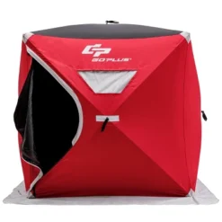 Costway Portable Pop-up 2-person Ice Shelter Fishing Tent Shanty W/ Bag Ice Anchors Red -Costway GUEST 93e56f63 551d 4b67 9c6f 383bc2a4d207