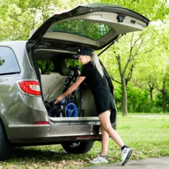 Foldable 3 Wheel Push Pull Golf Club Cart Trolley W/Seat Scoreboard Bag Red/Blue -Costway GUEST 9498b013 6eed 4590 8356 463e122731de