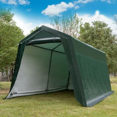 Costway 10'x10' Patio Tent Carport Storage Shelter Shed Car Canopy Heavy Duty Green 3 Costway 10'x10' Patio Tent Carport Storage Shelter Shed Car Canopy Heavy Duty Green