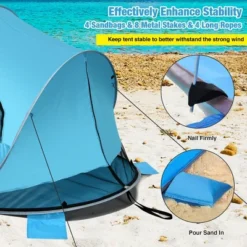 Costway Pop Up Beach Tent Anti-UV UPF 50 Plus Portable Sun Shelter For 3-4 Person -Costway GUEST 9560141f e878 4af2 81ee 49844f426235
