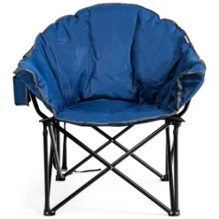 Costway Folding Camping Moon Padded Chair With Carry Bag Cup Holder Portable Navy BrownGrey -Costway GUEST 96810e0a c366 4638 b1b6 b75c5ff2f7ea